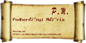 Podhorányi Mária névjegykártya